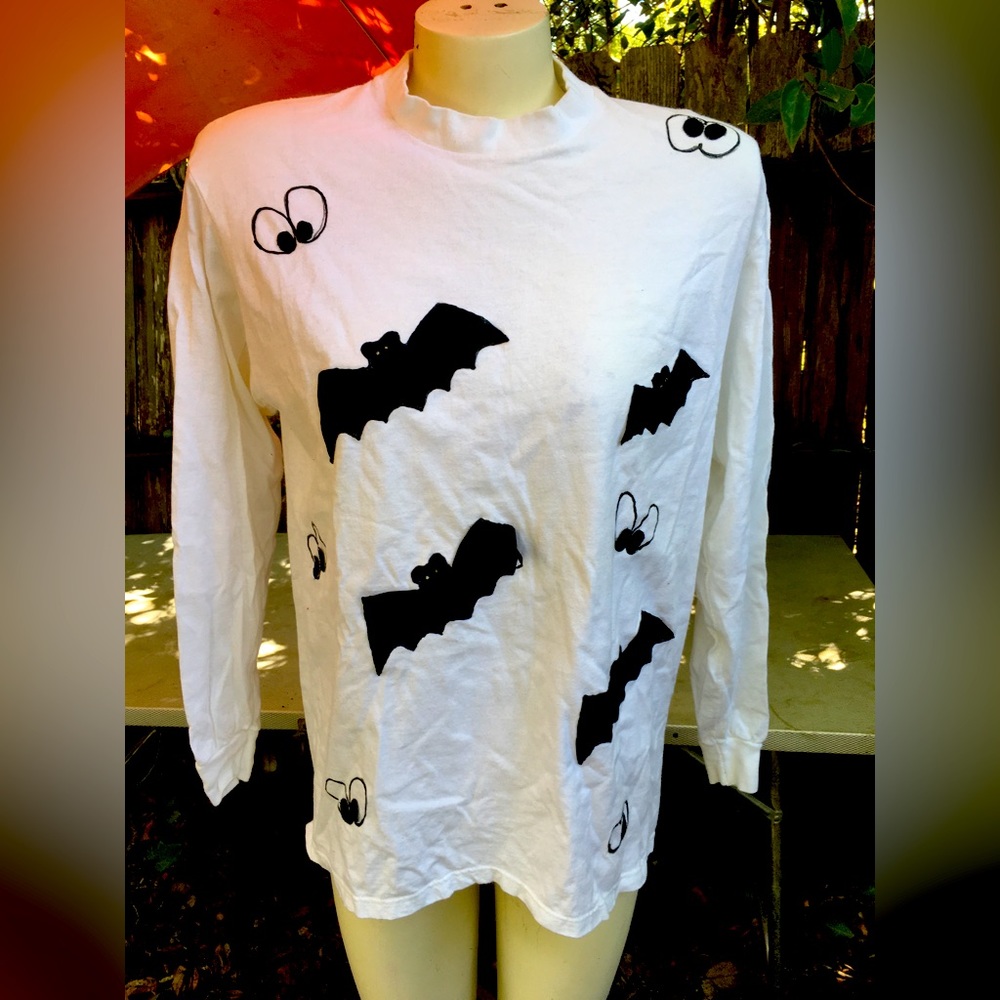 Vintage, Hand-Appliqué Halloween Longsleeve;Large; Unisex